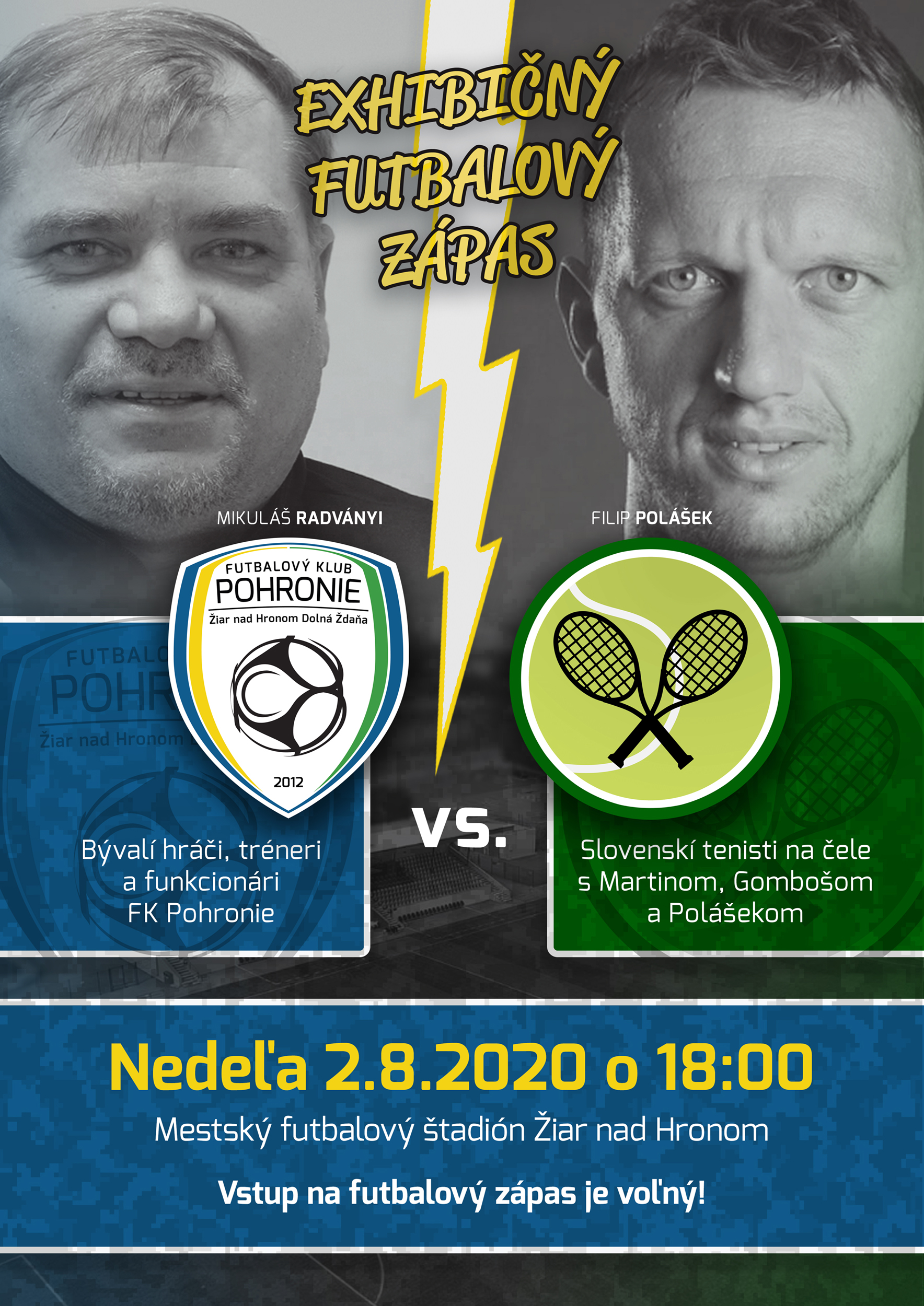 Exhibičný futbalový zápas v nedeľu na žiarskom štadióne